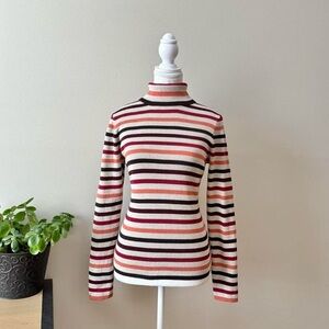 Multicolor Striped Turtleneck
